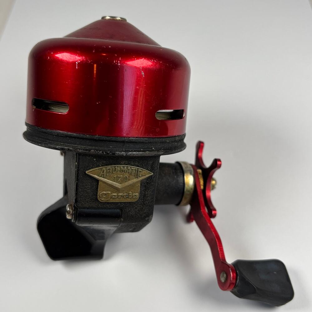 Vintage Garcia Abumatic 170 Spincast Reel Sweden works but needs button replaced
